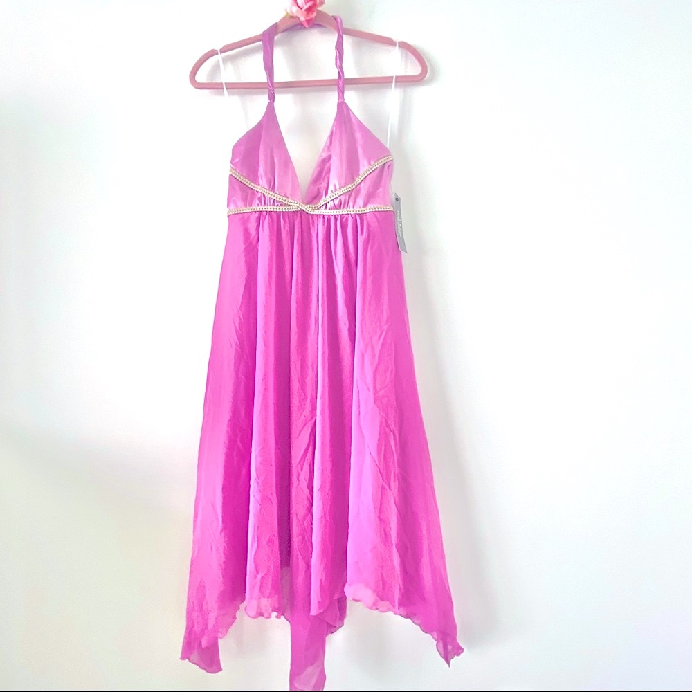 💕Pretty Fairy Pink/Purple Crystal Halter Dress SZ 8